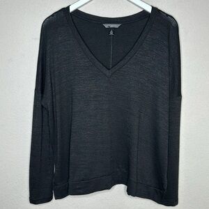 Banana Republic Luxespun Boxy V Neck Long Sleeve Top Size Small